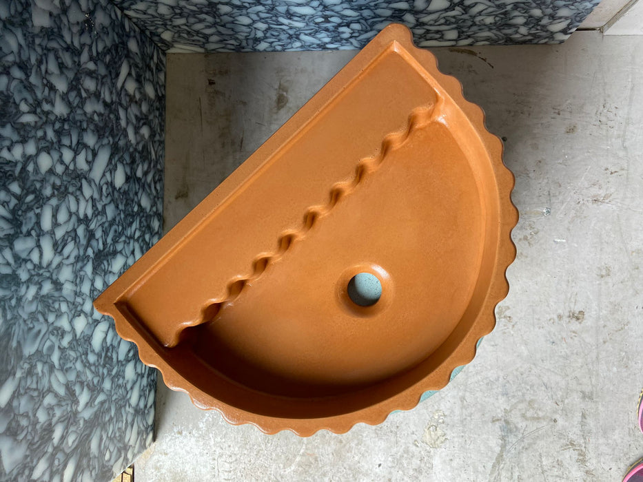 Sample Sale -  Concrete Sink - The Semi Scallop - Jaffa