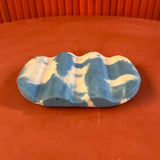 Outlet Wavy Concrete Soap Dish - Blue & White