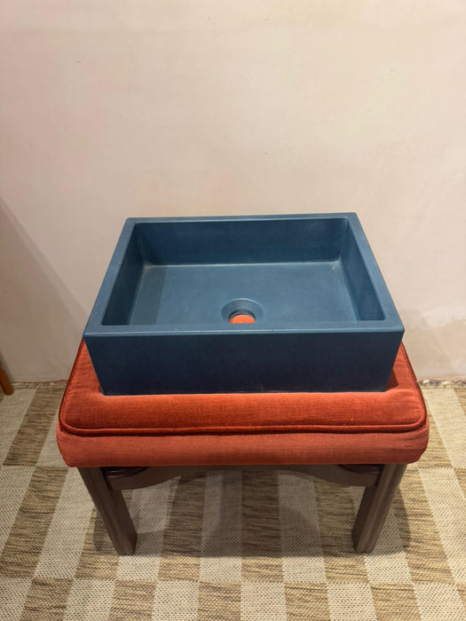 Sample Sale -  Concrete Sink - The Mini Rectangle - Blue Steele