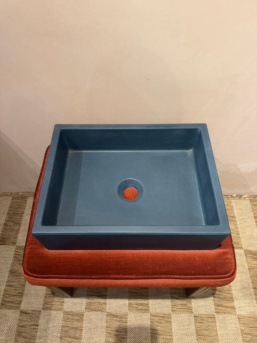 Sample Sale -  Concrete Sink - The Mini Rectangle - Blue Steele