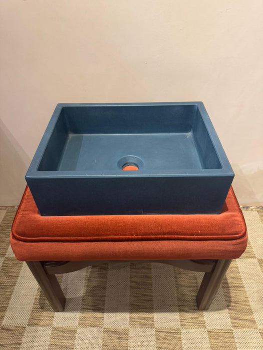 Sample Sale -  Concrete Sink - The Mini Rectangle - Blue Steele