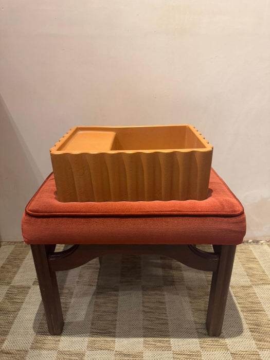 Sample Sale -  Concrete Sink - The Fluted Rectangle - Ginger Nut