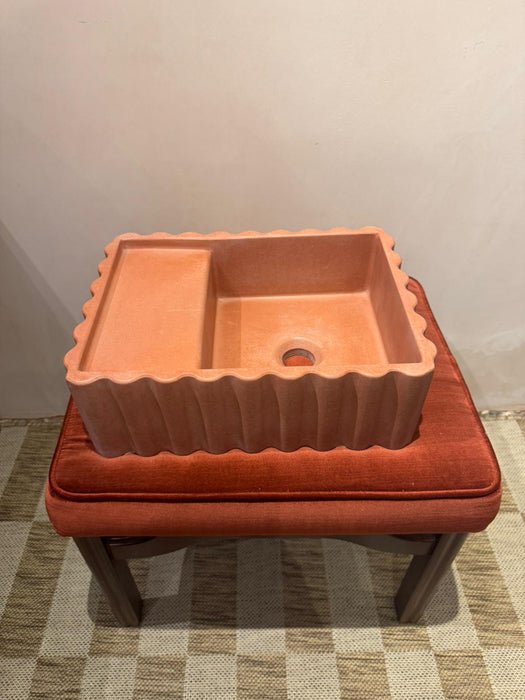 Sample Sale -  Concrete Sink - The Fluted Rectangle - Babe