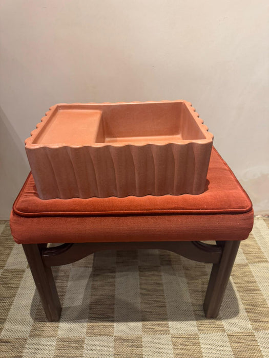 Sample Sale -  Concrete Sink - The Fluted Rectangle - Babe