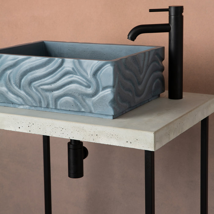 Freestanding Metal Basin Stand with Concrete Top